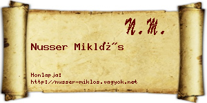 Nusser Miklós névjegykártya